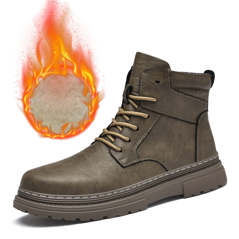 Waterproof Winter Boot - Warme Winter Männer Leder Schuhe Gummi