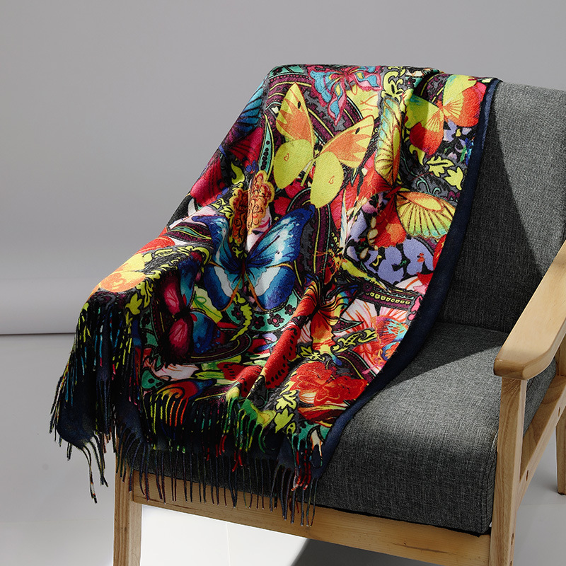 Wool Scarf Men - Luxus Marke Ölgemälde Kaschmir Schal für
