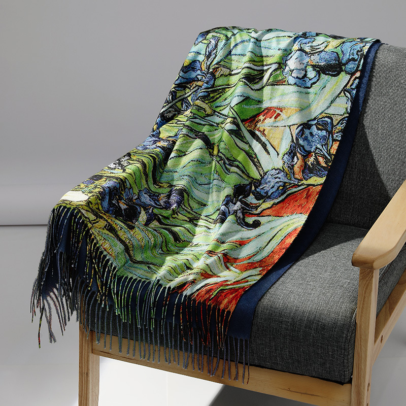 Luxus Marke Ölgemälde Kaschmir – Wool Scarf Men Bewertung und Preis